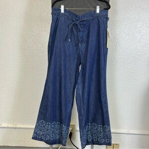 Laurie Felt Cotton Rayon Wide Leg Paper Bag Pant Size S